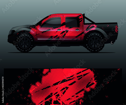 Truck decal graphic wrap vector, abstract background