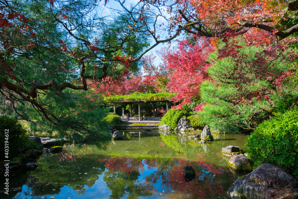 京都 城南宮の紅葉 室町の庭 京都 城南宮の紅葉 室町の庭
