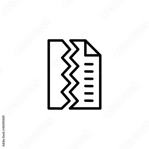 Corrupted Broken File Icon Outline Clip Art