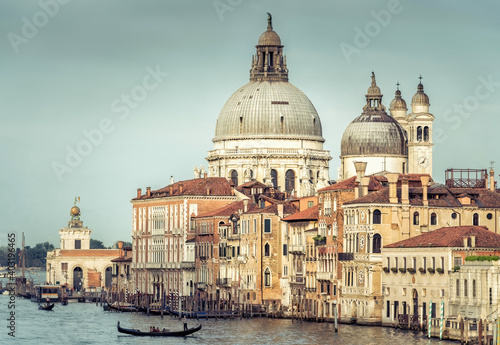 The grand canal in Venice Italy looking towards Basilica di Santa Maria della Salute from Acadamia Bridge © Chris