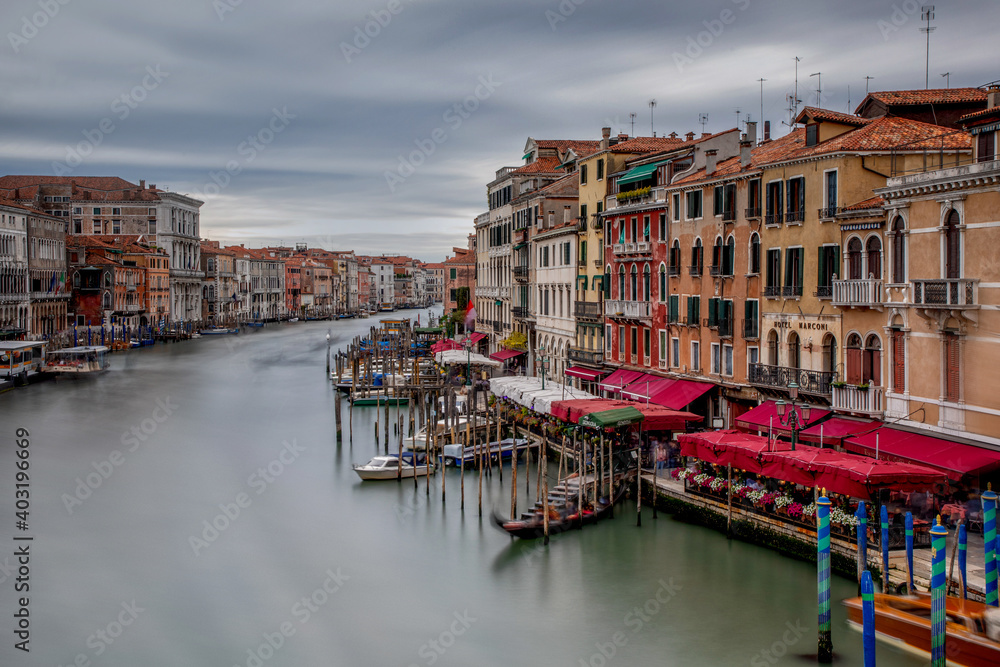 The view from Rialto Bridge in Venice Italy, Mediterranean destination and landmark