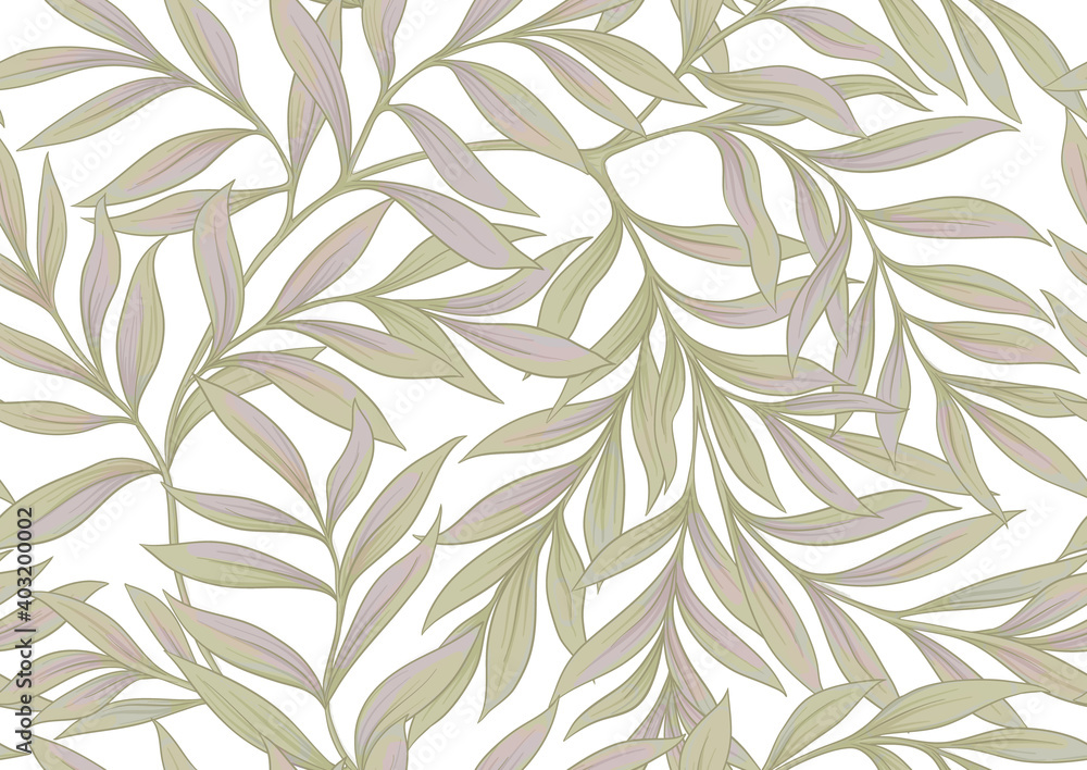 Floral Seamless pattern, background In art nouveau style, vintage, old, retro style. Colored vector illustration Isolated on white background..