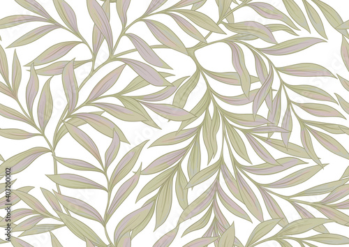 Floral Seamless pattern  background In art nouveau style  vintage  old  retro style. Colored vector illustration Isolated on white background..