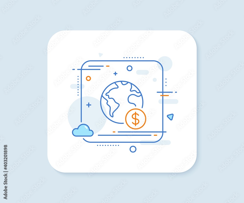 Global business line icon. Abstract square vector button. International outsourcing sign. Financial marketing symbol. Global business line icon. Quality concept badge. Vector Global business line icon. Abstract square vector button. International outsourcing sign. Financial marketing symbol. Global business line icon. Quality concept badge. Vector