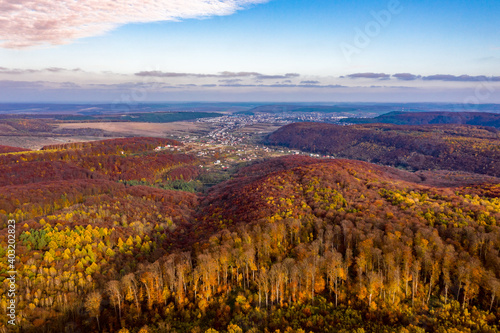 Aerial view on the Berezhany city