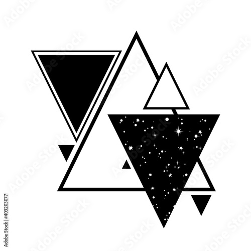 geometric composition of different triangles photo