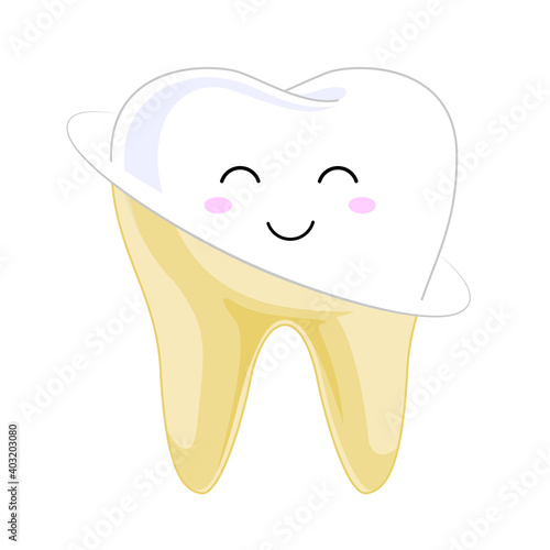 Tooth veneer whitening dental technician vector concept. Healthcare stomatology and cleaning professional teeth illustration