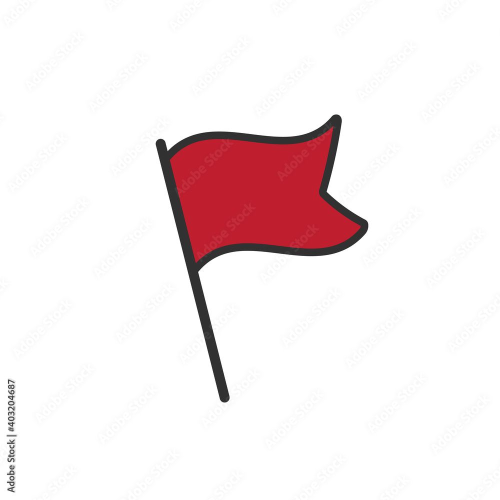 Red Flag Waving Vector Icon. Stock Vector illustration isolated on white background. Red Flag Waving Vector Icon. Stock Vector illustration isolated on white background.
