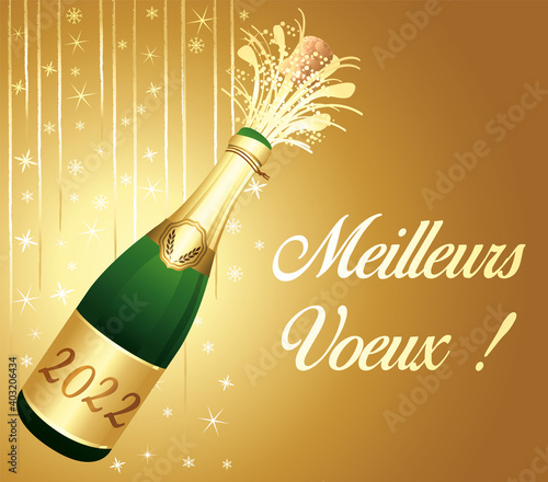 Carte vectorielle de Bonne Année couleur or. Meilleurs voeux 2022.