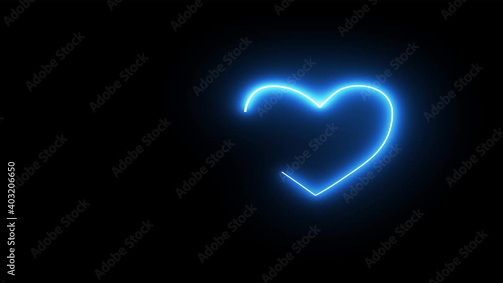 Valentine's Day. Animation. Animated blue letters and a blue heart on a black background.Looped disappearing text.Neon heart. Place for your text. Copy space. Valentine's Day. Animation. Animated blue letters and a blue heart on a black background.Looped disappearing text.Neon heart. Place for your text. Copy space.
