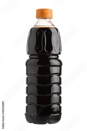 Soy sauce bottle isolated on white background.
Full depth of field with clipping path.