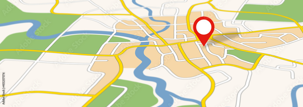 Fototapeta premium Generic city map with an icon