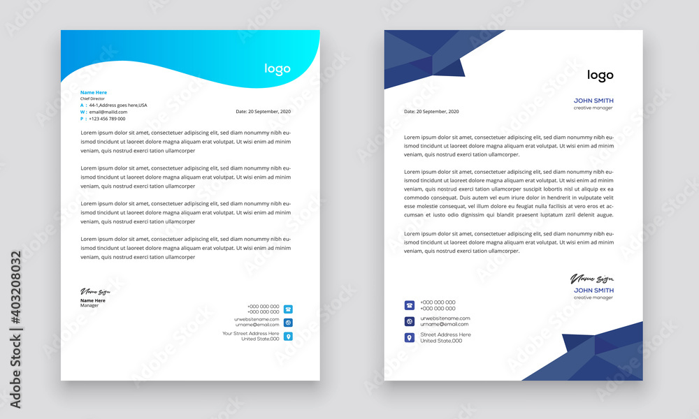 Business style letterhead template design for project with standard sizes. Business style letterhead template design for project with standard sizes.