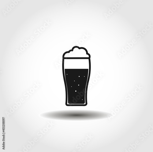 Beer glass isolated vector icon. drink design element