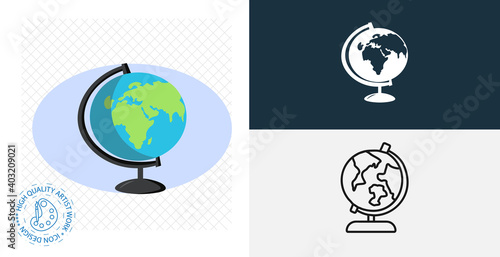 earth globe isolated vector icon. line, solid design element