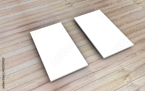 Stack of blank business cards mockup .3D illustration.Business card mock ups isolated