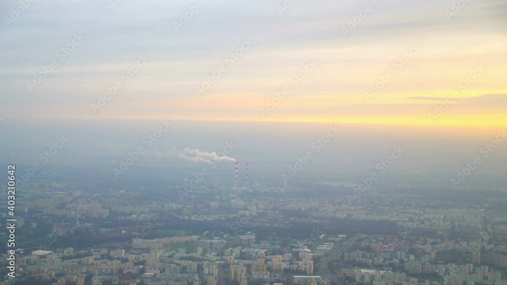 Aerial view on Warsaw in Poland in 4K Aerial view on Warsaw in Poland in 4K