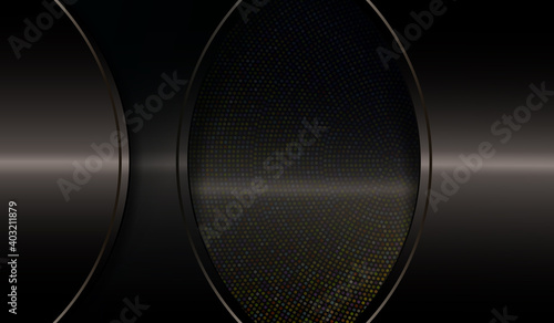 Geometric composition with a gradient of beige oval curtains with a light rim, dull mosaic