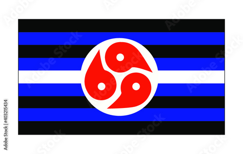 Vector illustration of flat BDSM rights pride flag on white background. The BDSM community symbol.