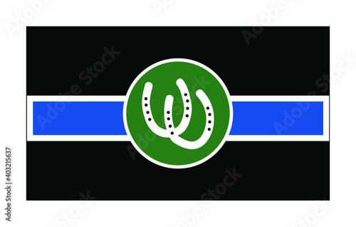 Vector illustration of flat waving Pony pride flag on white background. A symbol of the pony play fetish community.