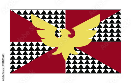 Vector illustration of flat Feather pride flag on white background. The Drag community symbol.