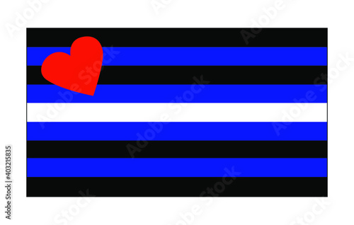 Vector illustration of flat Leather pride flag on white background. Leather subculture and BDSM community symbol.