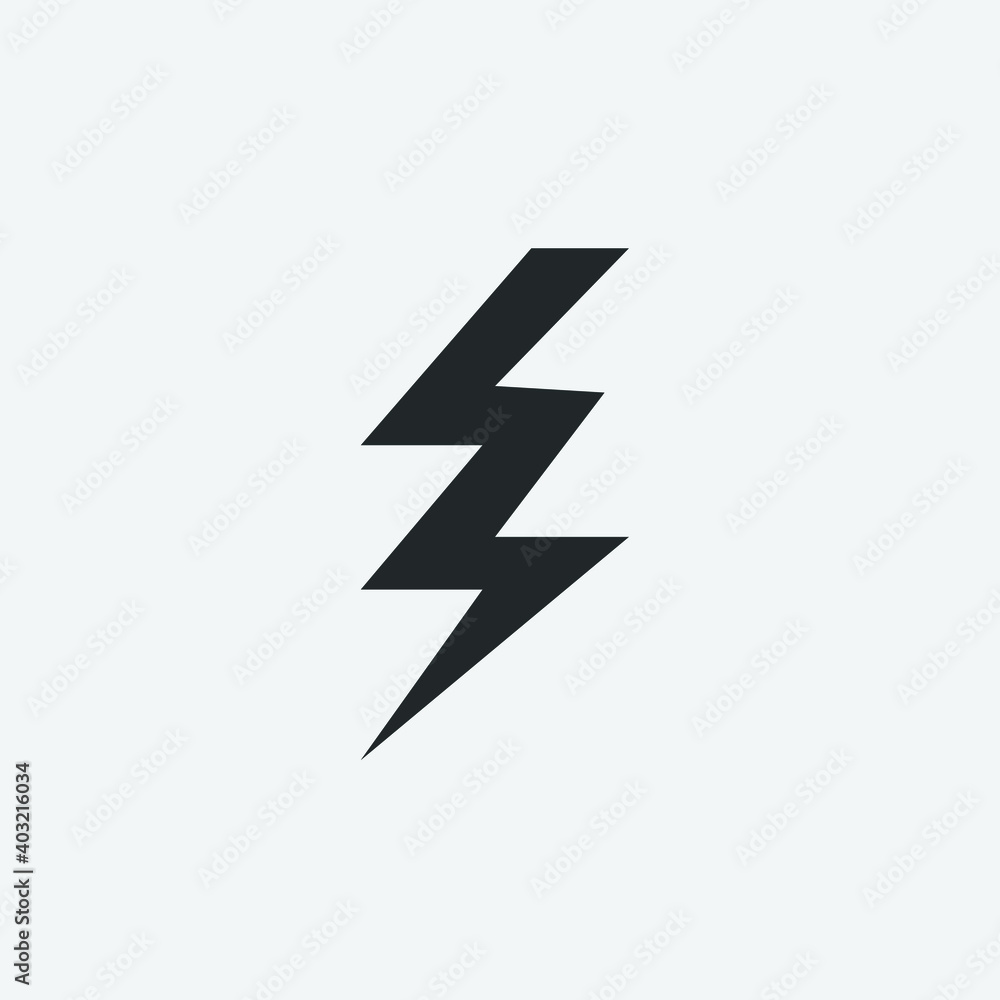 Lightning vector icon illustration sign
