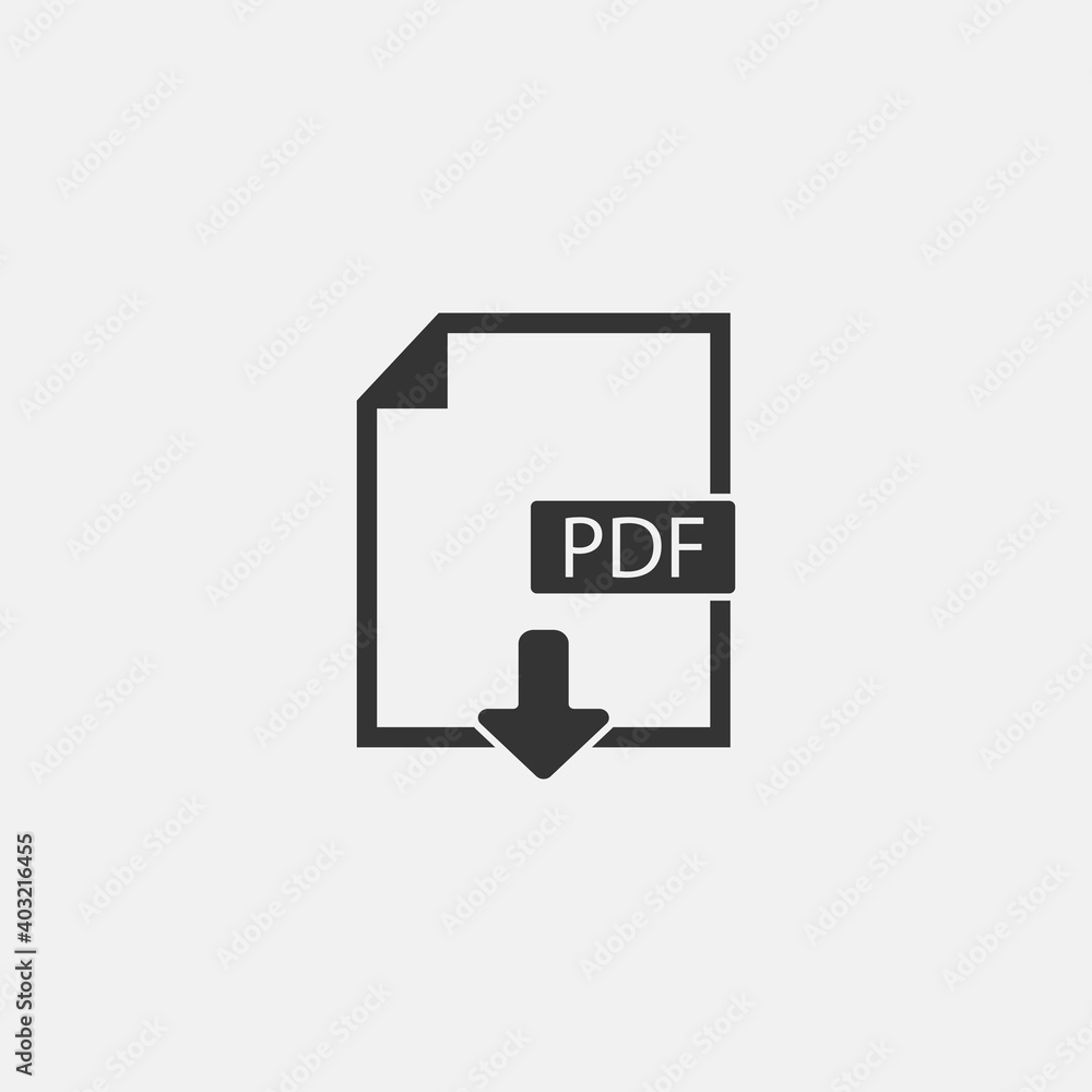 PDF file vector icon illustration sign PDF file vector icon illustration sign