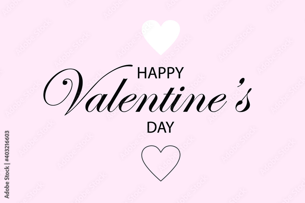Happy Valentine's Day. Romantic greeting love card.
Vector design with hearts.