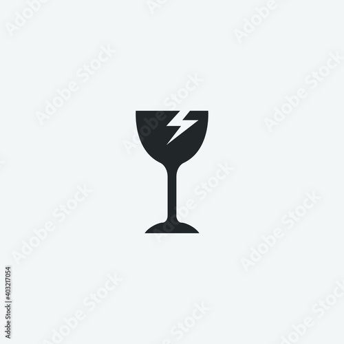 Broken glass vector icon illustration sign