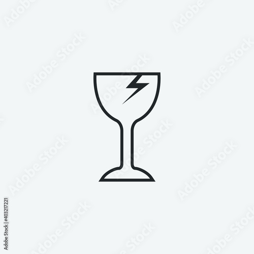 Broken glass vector icon illustration sign