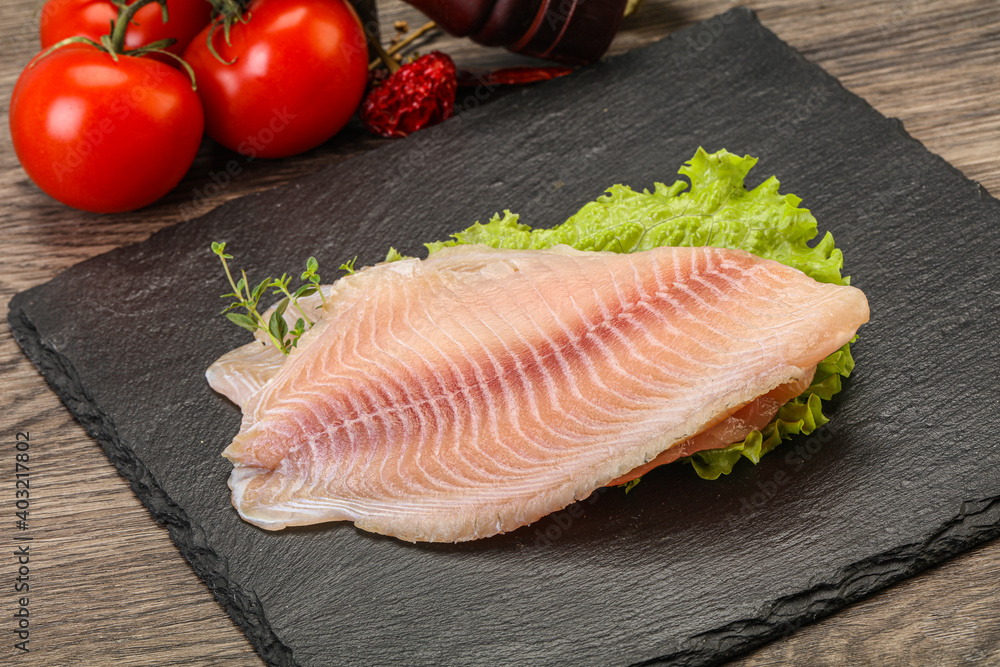 Raw tilapia fish for cooking