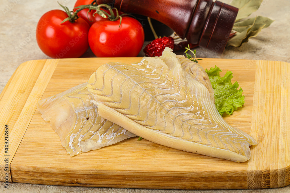 Raw cod fish for cooking