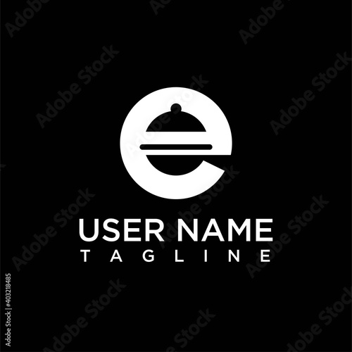  letter E silhouette logo design inspiration, restaurant logo , letter e inspirasi menu restauran 