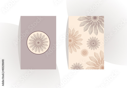 retro aquatic creatures card cover set ivory mauve