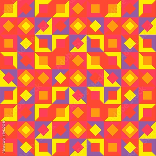 Beautiful of Colorful Square and Rhombus  Repeated  Abstract  Illustrator Pattern Wallpaper. Image for Printing on Paper  Wallpaper or Background  Covers  Fabrics