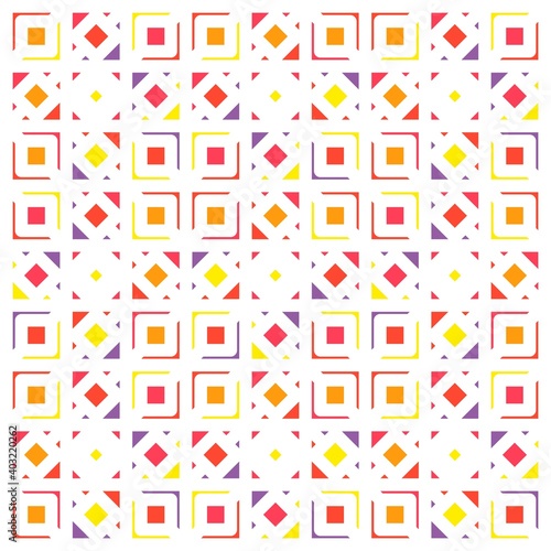 Beautiful of Colorful Square and Rhombus, Repeated, Abstract, Illustrator Pattern Wallpaper. Image for Printing on Paper, Wallpaper or Background, Covers, Fabrics