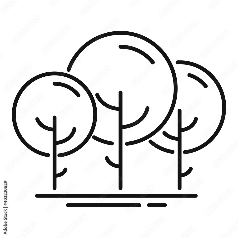 Park trees icon. Outline park trees vector icon for web design isolated on white background Park trees icon. Outline park trees vector icon for web design isolated on white background
