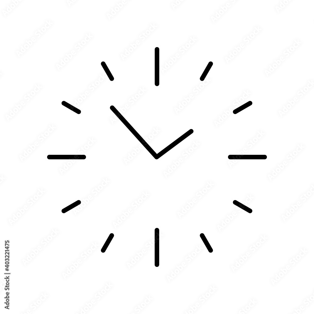 Simple vector clock icon black on white background. Time style image for website, logo, app Simple vector clock icon black on white background. Time style image for website, logo, app