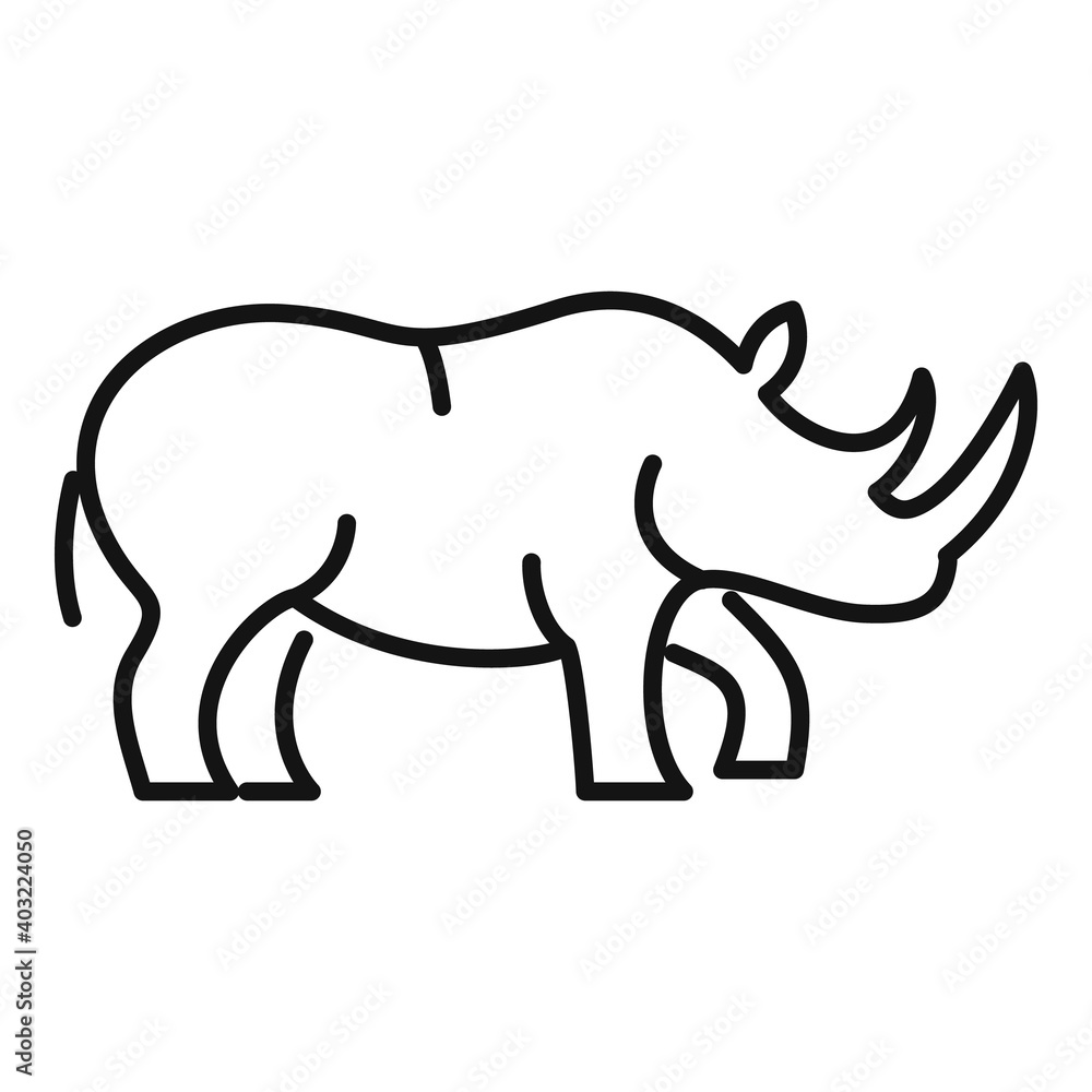 Rhino icon. Outline rhino vector icon for web design isolated on white background Rhino icon. Outline rhino vector icon for web design isolated on white background