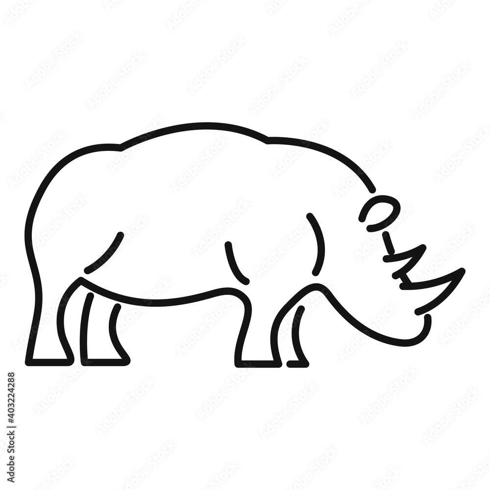 Rhino attack icon. Outline rhino attack vector icon for web design isolated on white background Rhino attack icon. Outline rhino attack vector icon for web design isolated on white background