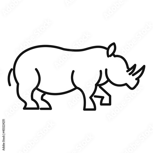 Rhino power icon. Outline rhino power vector icon for web design isolated on white background