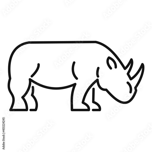Rhino horn icon. Outline rhino horn vector icon for web design isolated on white background