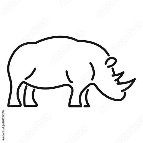 Rhino attack icon. Outline rhino attack vector icon for web design isolated on white background