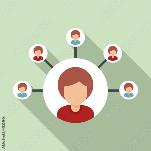 Sociology person scheme icon. Flat illustration of sociology person scheme vector icon for web design