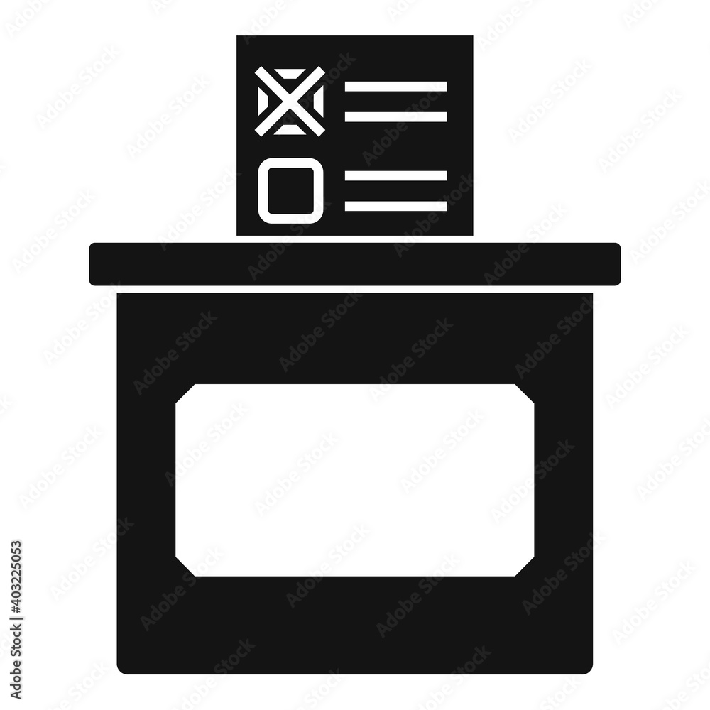 Sociology ballot box icon. Simple illustration of sociology ballot box vector icon for web design isolated on white background Sociology ballot box icon. Simple illustration of sociology ballot box vector icon for web design isolated on white background