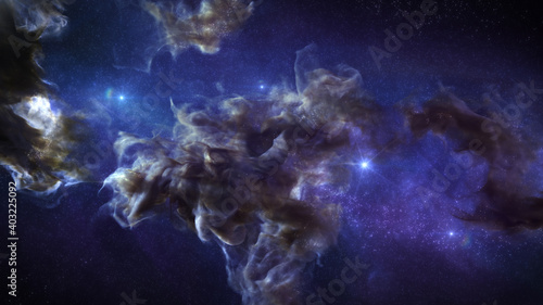 Galaxy Background, with Stars and colorful Nebula Clouds. Outer Space Astronomy image showing an Interstellar Celestial view of the Cosmos beyond The Milky Way. photo