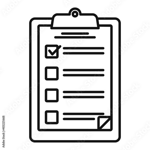 Sociology clipboard icon. Outline sociology clipboard vector icon for web design isolated on white background