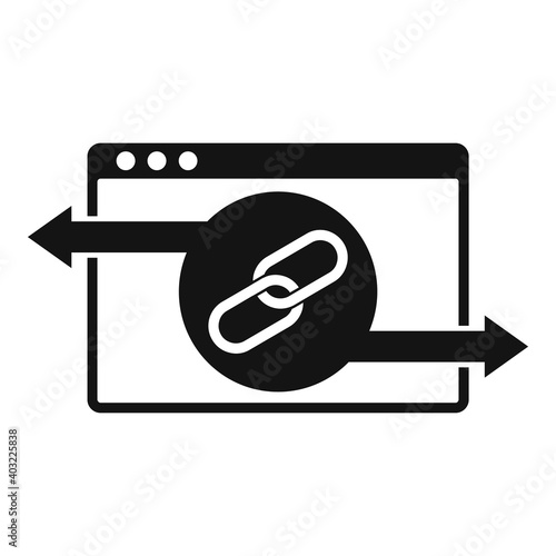 Web backlink strategy icon. Simple illustration of web backlink strategy vector icon for web design isolated on white background
