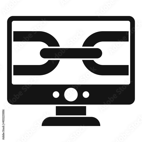 Computer backlink strategy icon. Simple illustration of computer backlink strategy vector icon for web design isolated on white background